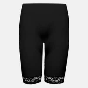 Lange shorts med blonder | polyamid | sort