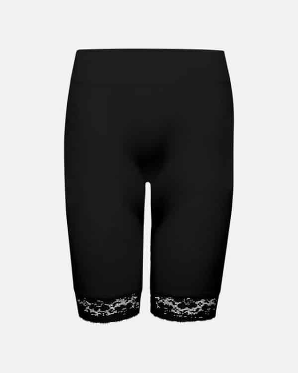 Lange shorts med blonder | polyamid | sort