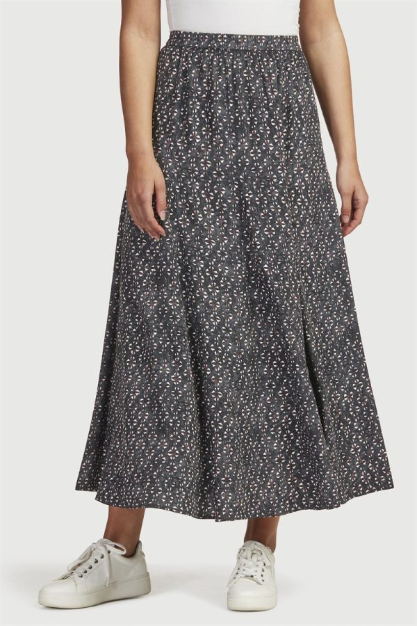 Mønstret lang nederdel