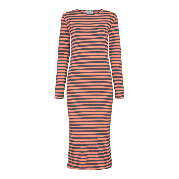 Liberté - Natalia Dress LS - Peach Grey Stripe