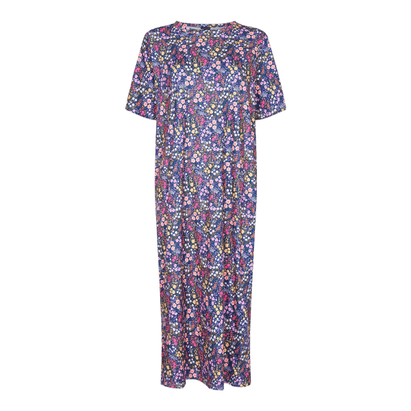 Liberté - Alma T-shirt Dress SS - Navy Purple Flower