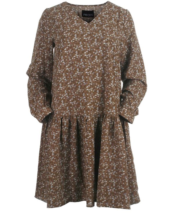 Pieces kjole, Malibua, brown - 188 - L+ - 40