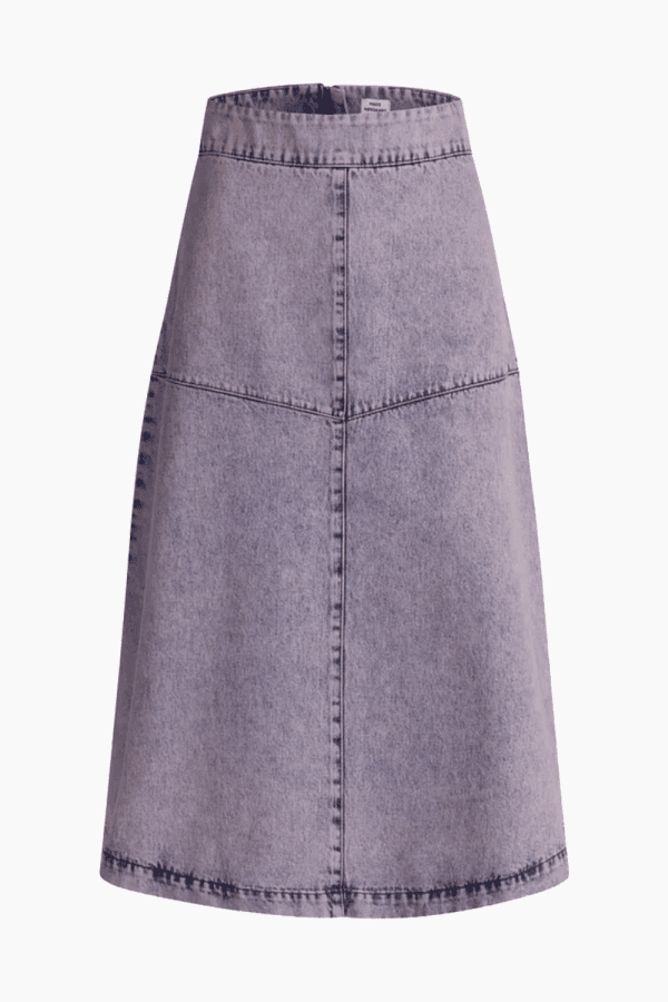 Color Denim Lunar Skirt - Vintage Purple - Mads Nørgaard - Lilla XS