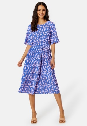 Happy Holly Eloise pleated dress Blue / Patterned 44/46
