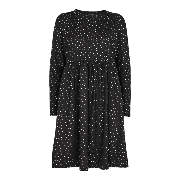 Liberté - Alma LS Frill Dress, 9565 - Black Silver Dot