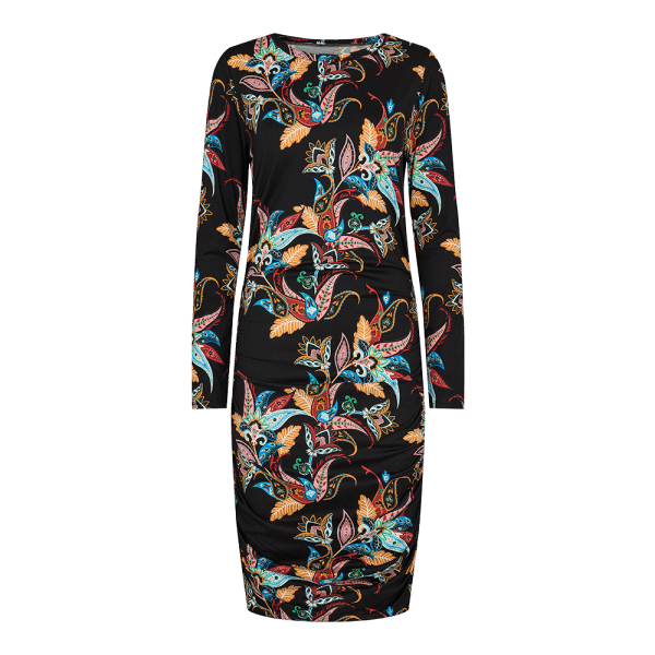 Liberté - Alma Long Dress LS, 9506 - Black Multicolor Paisley