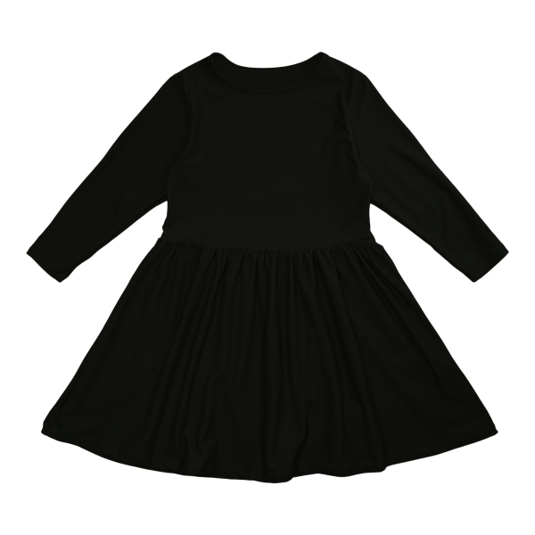 Liberté - Alma KIDS Babydoll Dress Fleece LS - Black - 110/116