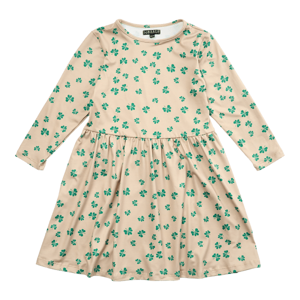 Liberté - Alma KIDS Babydoll Dress LS - Clover Print - 110/116