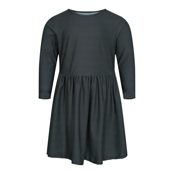 Liberté - Alma KIDS Babydoll Dress LS - Dark Grey - 134/140