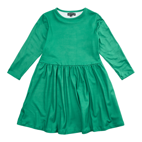 Liberté - Alma KIDS Babydoll Dress LS - Grass Green - 134/140