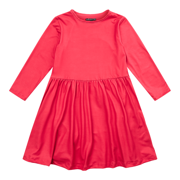 Liberté - Alma KIDS LS Babydoll Dress, 9658 - Red - 122/128