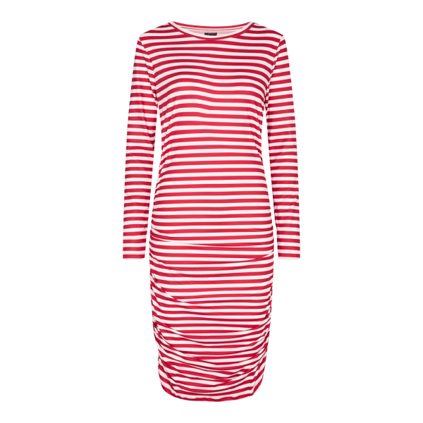 Liberté - Alma Long Dress LS, 9506 - Red Creme Stripe - L/XL