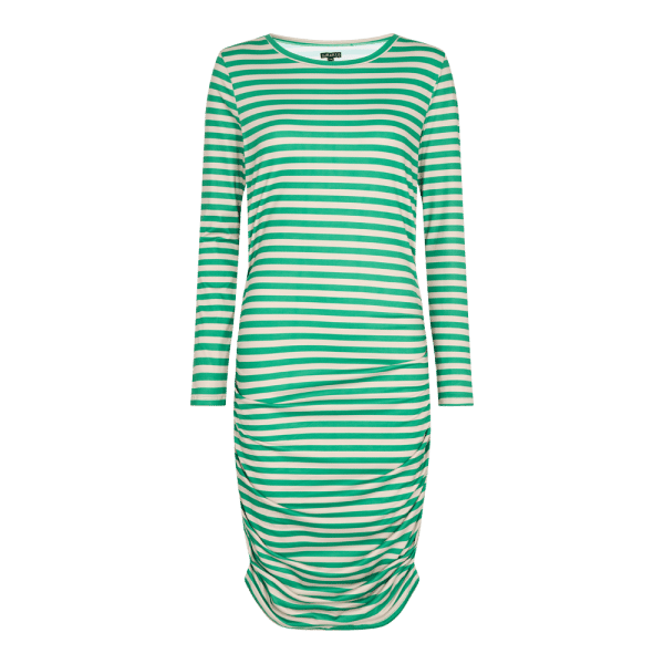 Liberté - Alma Long Dress LS - Dark Sand Green Stripe - L/XL
