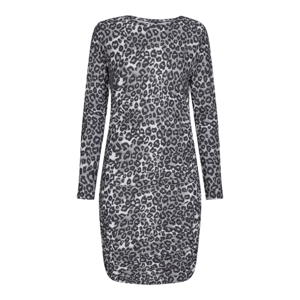 Liberté - Alma Long Dress LS - Grey Black Leo - L/XL