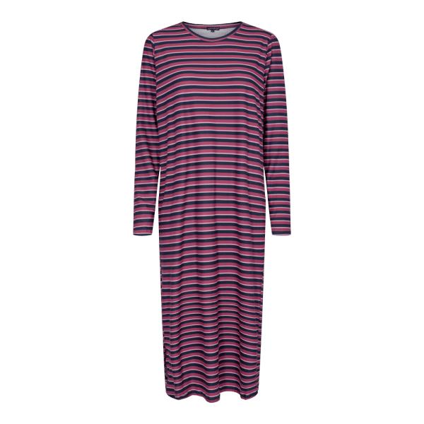 Liberté - Alma T-shirt Dress LS - Raspberry Stripes - L/XL