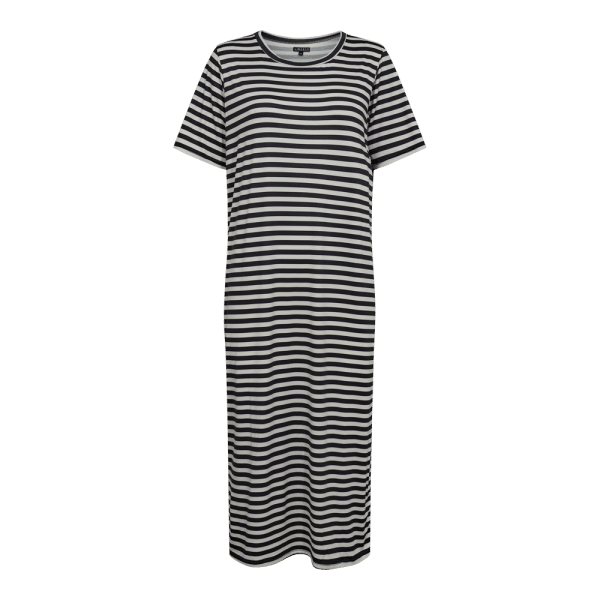 Liberté - Alma T-shirt Dress SS, 9562 - Black Creme Stripe - L/XL