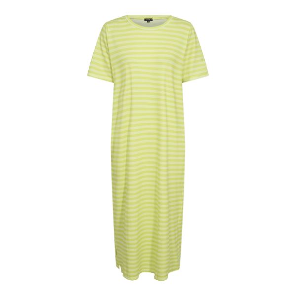 Liberté - Alma T-shirt Dress SS, 9562 - Lime Yellow Stripe - M/L