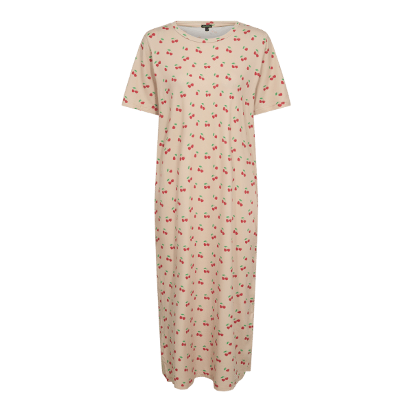 Liberté - Alma T-shirt Dress SS, 9562 - Sand Heart Cherry - M/L