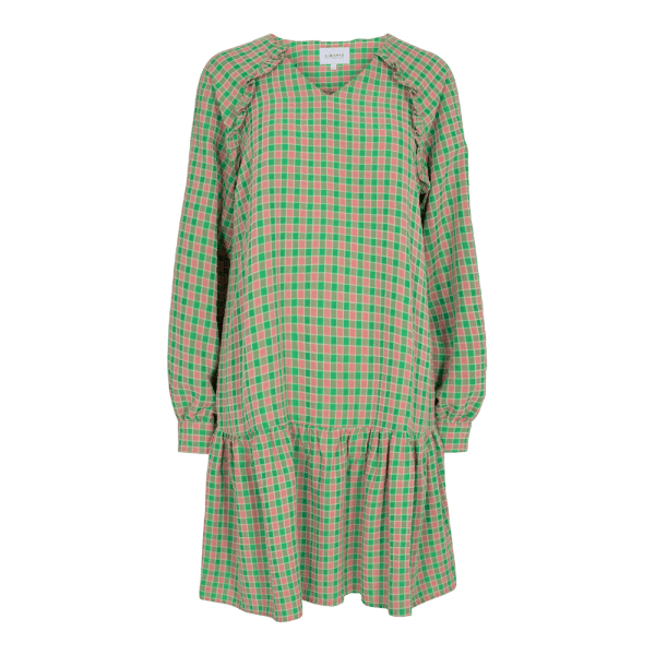 Liberté - Dana Dress LS - Green Pink Check - XL