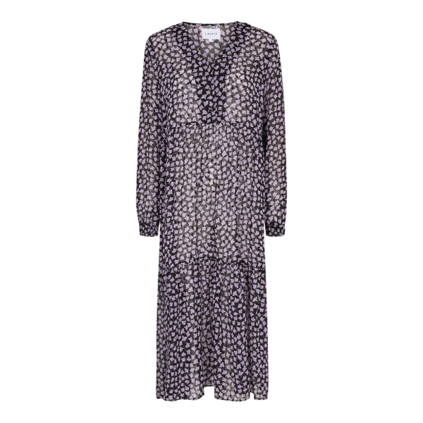Liberté - Maggie LS V-Neck Dress, 21360 - Black Lavender Flower - L