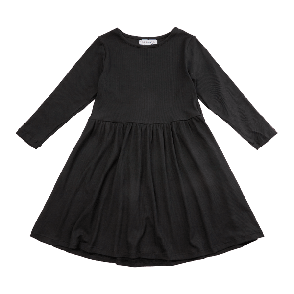 Liberté - Natalia Babydoll Dress LS KIDS - Black - 110/116