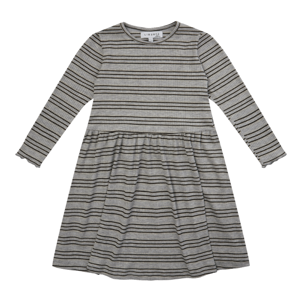 Liberté - Natalia KIDS Dress LS - Grey Gold Lurex - 110/116