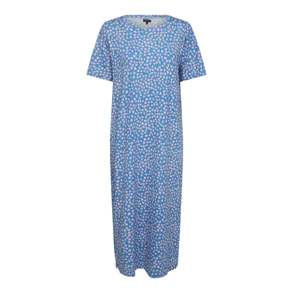 Liberté - Alma T-shirt Dress SS, 9562 - Blue Rosa Flowers - L/XL