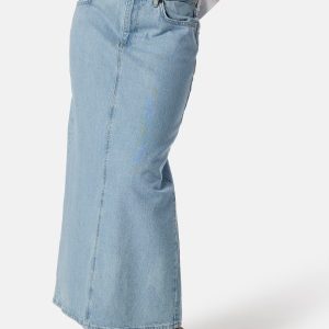 Object Collectors Item Objellen Mid Waist long denim skirt Light Blue Denim XL
