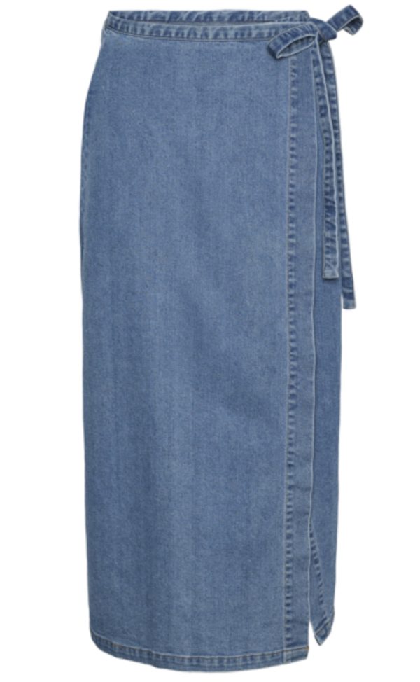 PIECES Nederdel - Abbi - Light Blue Denim