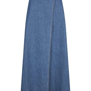 Neo Noir - Nederdel - Nina Wrap Denim Skirt - Blue