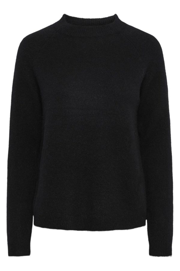 Pieces - Strik - PC Juliana LS O-Neck Knit - Black