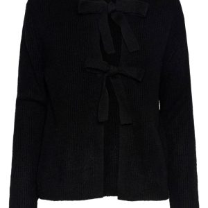 Pieces - Bluse - PC Silly LS Reversible Tie Knit - Black