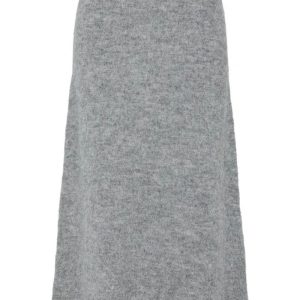 Pieces - Nederdel - Pc Pam Hw Ank Knit Skirt - Dark Grey Melange