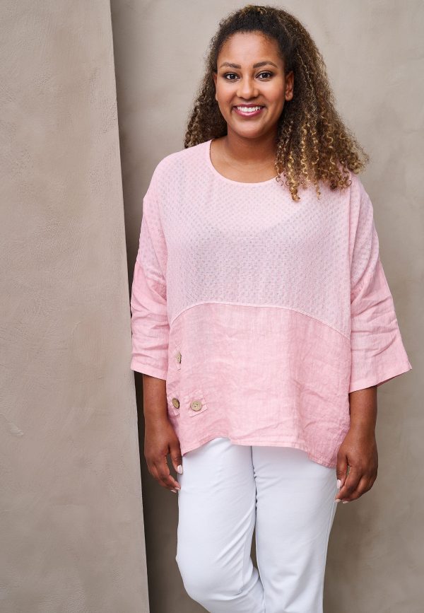 Pont Neuf - Bluse - Pnlauren - Rose - 3xl/54-56