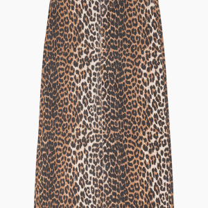 Denim Maxi Slit Skirt J1445 - Leopard - GANNI - Leopard XS