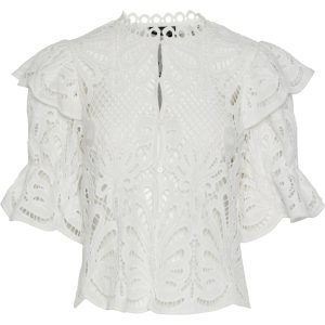 PIECES dame bluse PCLYKKE - Bright White