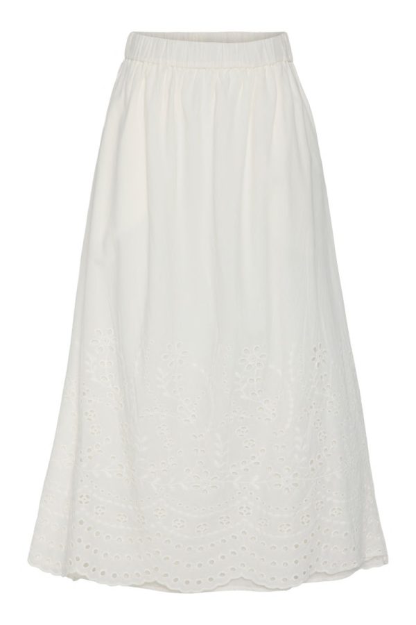 Y.A.S - Nederdel - Yasluma Hw Long Skirt S. - Star White (Levering midt marts)