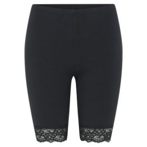 Decoy Mid-length Capri Leggings With Lace Sort økologisk bomuld Small Dame