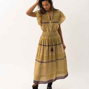 Diamond Maxi nederdel - Mustard