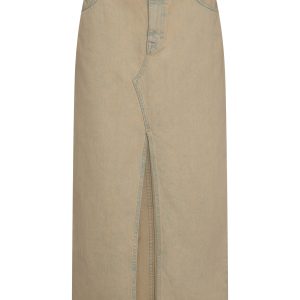 Long Slit Denim Skirt