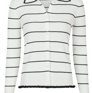 Neo Noir - Cardigan - Rio Stripe Knit Cardigan - White