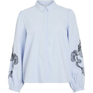 VILA dame skjorte VIVESTA - Kentucky Blue Detail Black beauty