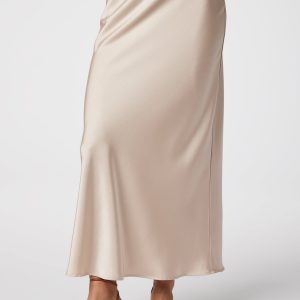 Vicky Heavy satinnederdel - Champagne