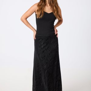 Vicky Zebra Burnout nederdel - sort