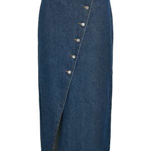 Visym HW midi denimnederdel - Medium Blue Denim