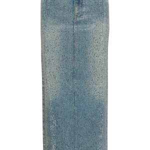 ZorahGZ lang denimnederdel - Mid Blue Washed