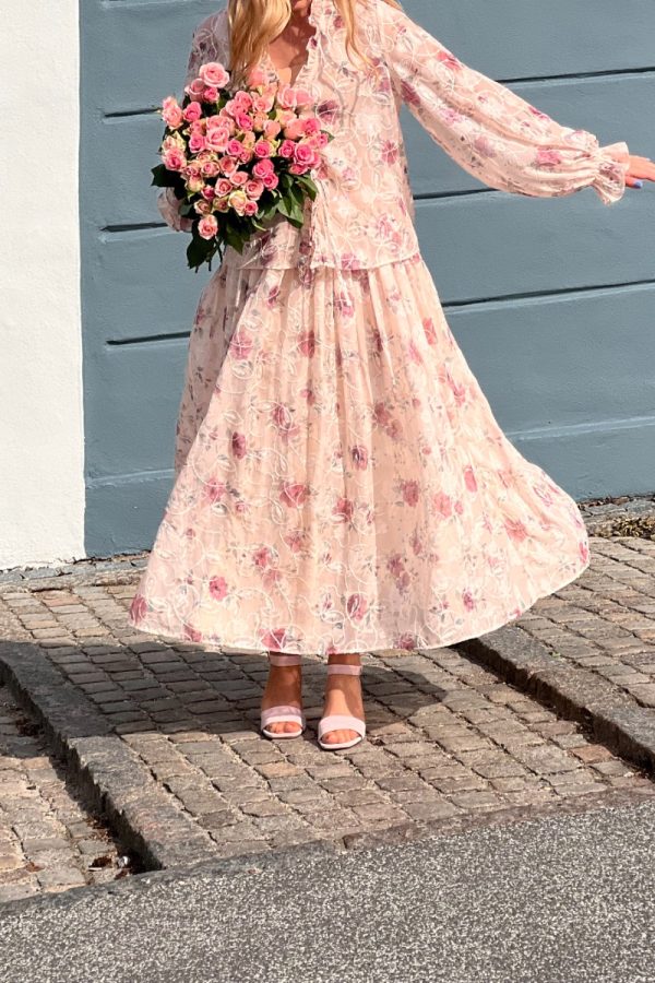 A-View - Nederdel - Flounce Skirt - Sand/dusty green (Levering start juni)