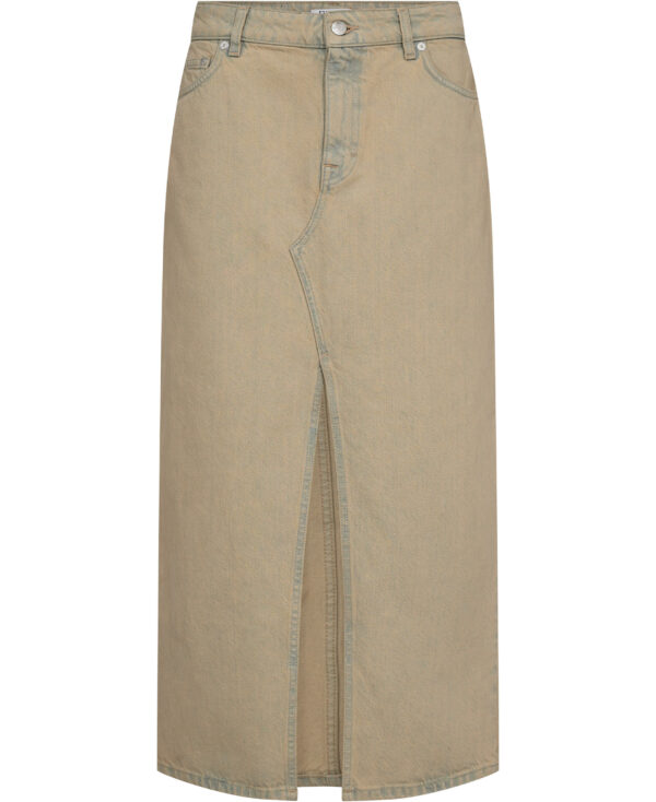 Long Slit Denim Skirt