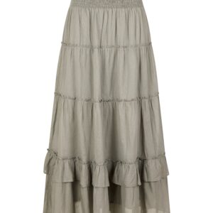 Margot Voile lang nederdel - Smoke Green