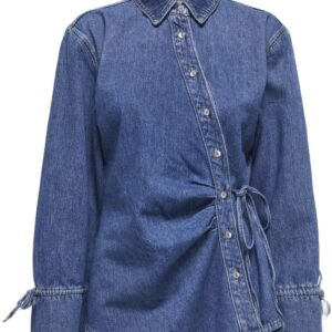Onlsmilla LS Asym TIE Shirt DNM CS